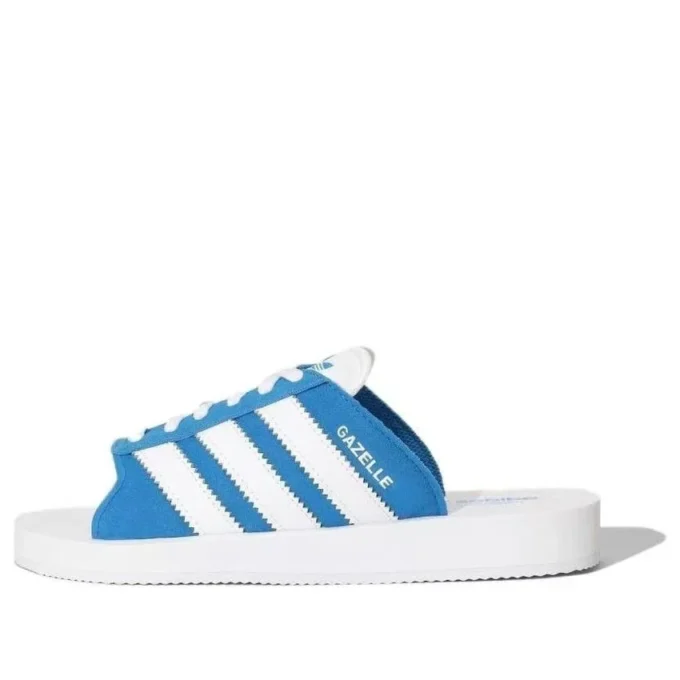 Adidas Gazelle Beach Slides „White Blue”